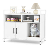 Tangkula Litter Box Enclosure, Cat Litter Box Furniture Hidden