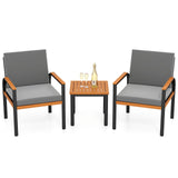 Tangkula 3 Piece Patio Furniture Set Outdoor Conversation Set with Coffee Table
