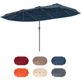 Tangkula 15.5 FT Extra-Large Patio Umbrella w/LED Solar Lights