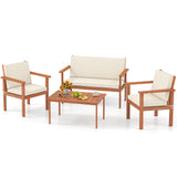 Tangkula Acacia Wood Patio Conversation Set