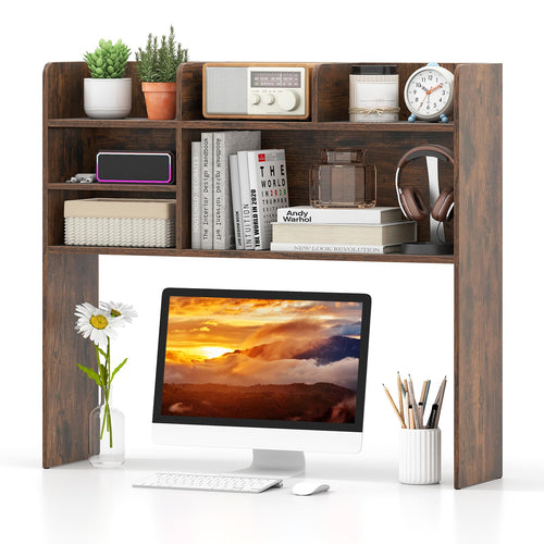 Tangkula Desktop Bookshelf for Computer Up to 32”（6 Shelves）