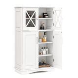 Tangkula Bathroom Storage Cabinet, Freestanding Floor Cabinet