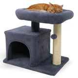 Tangkula Small Cat Tree with Sisal Scratching Posts Hanging Pompom