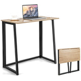 Tangkula Folding Computer Desk, 31” Foldable Drop Leaf Laptop Desk, Writing Desk Study Desk for Small Space
