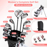 Tangkula Women's Complete Golf Clubs and Bag Set with Headcovers and Putter