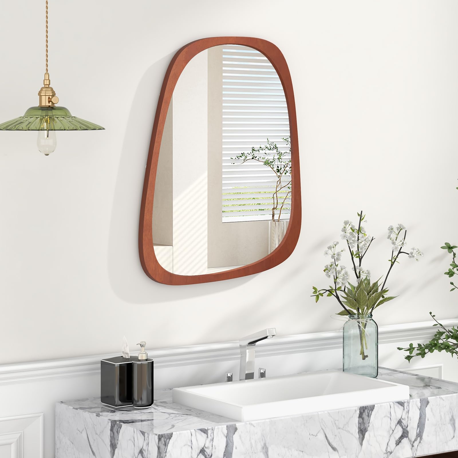 Tangkula Asymmetrical Abstract Irregular Shaped Mirror, 26.5