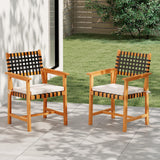 Tangkula Solid Acacia Wood Patio Chair Set