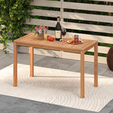 Tangkula Outdoor Acacia Wood Dining Table for 4-6