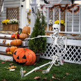 Tangkula Halloween Life Size Full Body Skeleton, 5.4Ft Festival Skeleton Prop Decoration