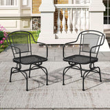 Tangkula Outdoor Rocking Chair Set Patio Rocker Chairs with Steady Rocking Function