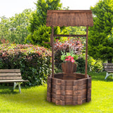 Tangkula Outdoor Wishing Well Water Fountain, 22" x 22" x 45"