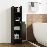 Tangkula Small Bathroom Storage Cabinet Narrow Slim Corner Floor Cabinet with Adjustable Shelf & 2 Open Shelves