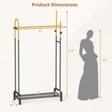 Tangkula Heavy Duty Clothes Rack | Freestanding Clothing Rack with Double Hanging Rods