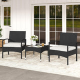 Tangkula 3-Piece Patio Furniture Set with Soft Cushions