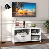 Tangkula White TV Stand for TVs up to 50”