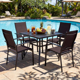 Tangkula 5 Pieces Patio Dining Set for 4 with Umbrella Hole