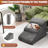 Tangkula Foam Dog Stairs for High Beds, Extra Wide & Deep Pet Ramp