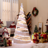 Tangkula 5 FT Lighted Pre-lit Christmas Cone Tree