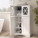 Tangkula Bathroom Storage Cabinet, Freestanding Floor Cabinet