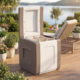 Tangkula Plastic Outdoor Storage Box w/ Waterproof & Long-Lasting PP Resin