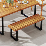 Tangkula 48" Long Patio Dining Bench w/Metal Legs