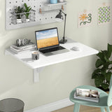 Tangkula 31.5" x 23.5" Wall Mounted Table, Folding Wall Mounted Desk Drop-Leaf Table