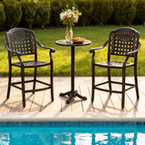 Set of 2/4 Outdoor Bar Stool 25.5 Inch Counter Height Cast Aluminum Bar Chairs