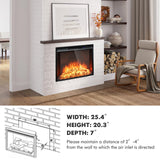 Tangkula 26 Inches Electric Fireplace Inserts with Remote Control