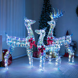 Tangkula 3-Piece Christmas Lighted Iridescent Reindeer Family Set, Xmas Pre-Lit Deer with 230 LED Lights