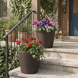 Tangkula 2-Set Plastic Rattan Planters
