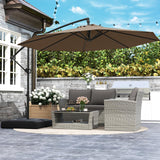 Tangkula 10 Feet Offset Hanging Umbrella with Base Patio Cantilever Umbrella