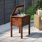 Tangkula Wooden Patio Cooler 54 Quart