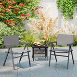 Tangkula Patio Chairs with Breathable Fabric Seat & Tilt Backrest