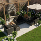 Tangkula 7 Pieces Patio Furniture Set with Loveseat