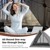 Tangkula Pop Up Camping Tent for 2-3 Person, 360° One-Way See-Through Backpacking Tent with Removable Rainfly