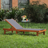 Tangkula Wood Lounge Chair Outdoor for Poolside Lawn Backyard