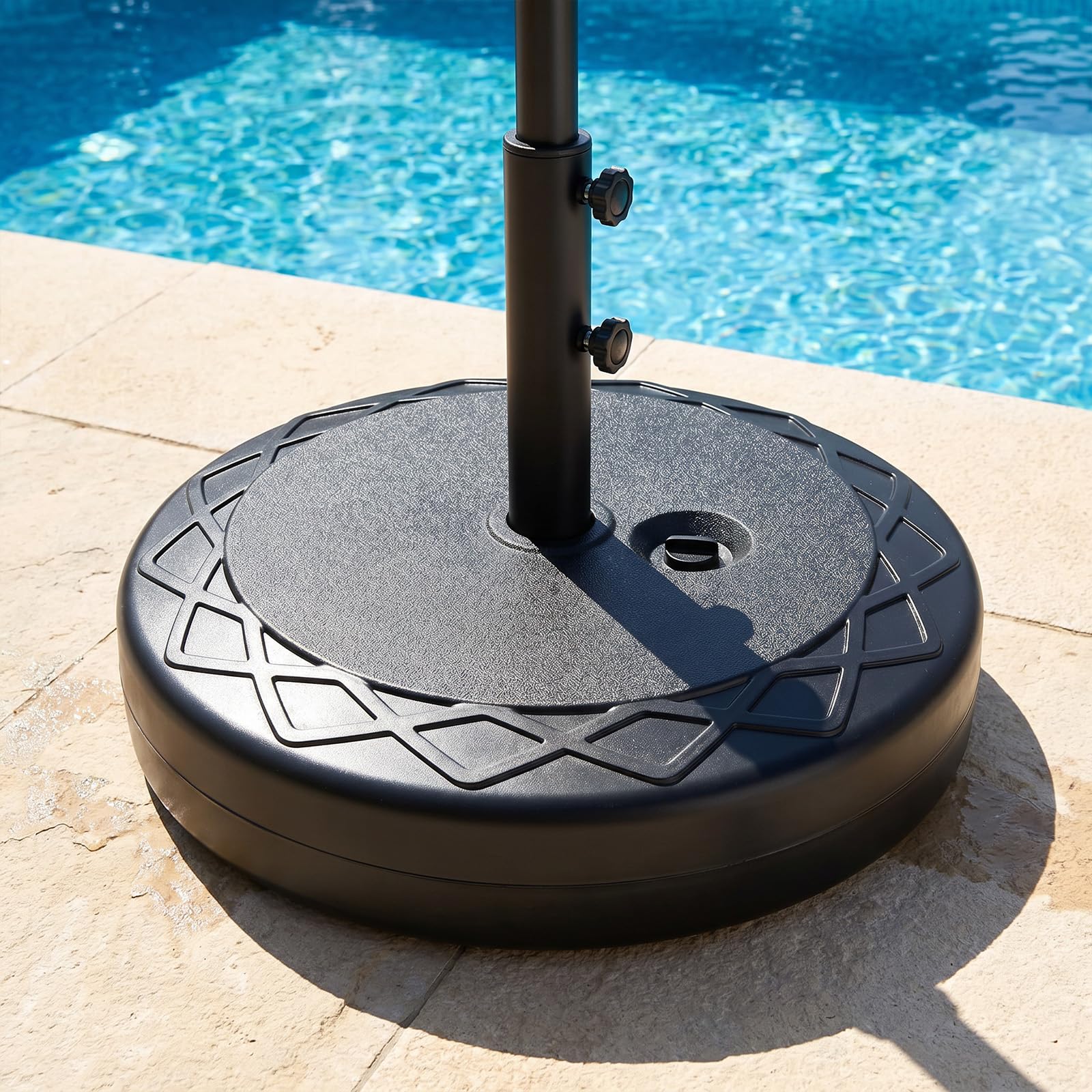 Tangkula 114 lbs Umbrella Base with Handle for 1.5"-1.9" Poles