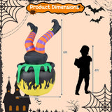 Tangkula 6 FT Animated Halloween Lighted Inflatable Kicking Witch