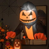 Tangkula 3.3 FT Halloween Inflatable Pumpkin Head Ghost Broke Out from Window