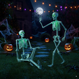 Tangkula Poseable Halloween Skeleton with Pumpkin Head
