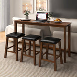 Tangkula 4 Piece Counter Height Dining Set for Living Room