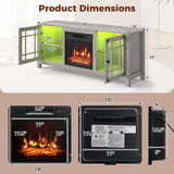 Tangkula 58" LED Fireplace TV Stand for TVs up to 65"