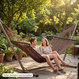 Tangkula 10.5FT Caribbean Double Hammock with Curved Spreader Bars