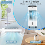 Air Cooler, 3-in-1 Portable Quiet Swamp Cooler and Humidifier with Remote