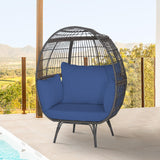 Tangkula Oversized Wicker Egg Chair, 450 LBS Max Load