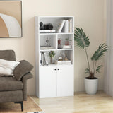 Tangkula 5 Tier Bookcase with 2-Door Cabinet