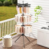 Tangkula 3-Tier Portable and Foldable Drying Rack 70"H with 32 Rods