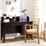 Tangkula 48" Computer Desk with 4 Storage Drawers & Hutch, Home Office Desk Vintage Desk
