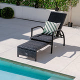 Tangkula Patio Chaise Lounge, Outdoor Rattan Lounge Chair