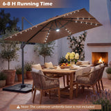 Tangkula 10ft Offset Cantilever Outdoor Umbrella 32 LED Lights